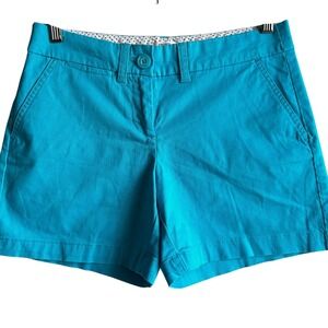 Crown & Ivy  Blue Chino Shorts Casual Cotton Blend Size 2 NWOT Preppy Classic